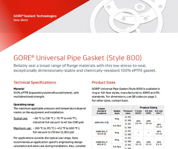 GORE? Universal Pipe Gasket (Style 800)